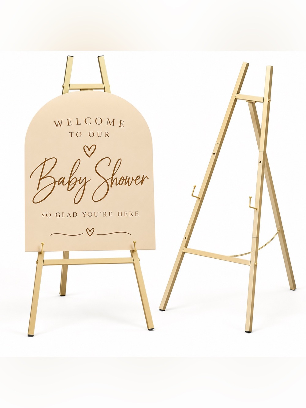 Gold Metal Easel Stand Heavy Duty Adjustable Wedding Sign Display 47”